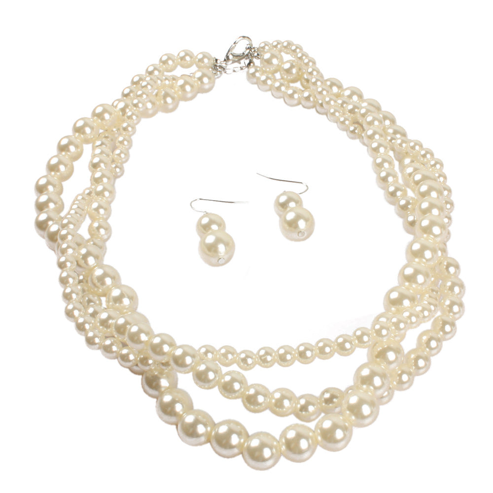 Pearl Bead String Jewelry Simple Elegant Necklaces