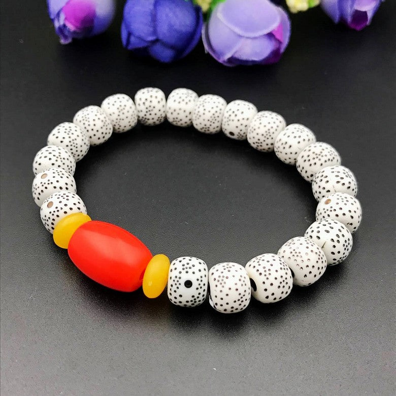 Imitation Beeswax Resin Bodhi Buddha Beads Bracelets