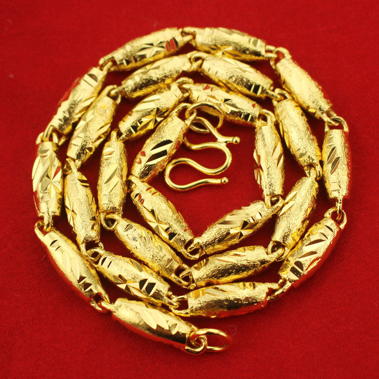 Men's Gold-plated Live Broadcast Alluvial Gold South African Tin Necklace