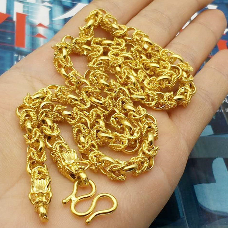 Men's Gold-plated Live Broadcast Alluvial Gold South African Tin Necklace