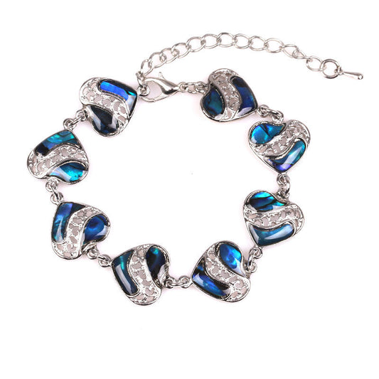 Heart Shell Ornament Abalone Alloy Colorful Bracelets