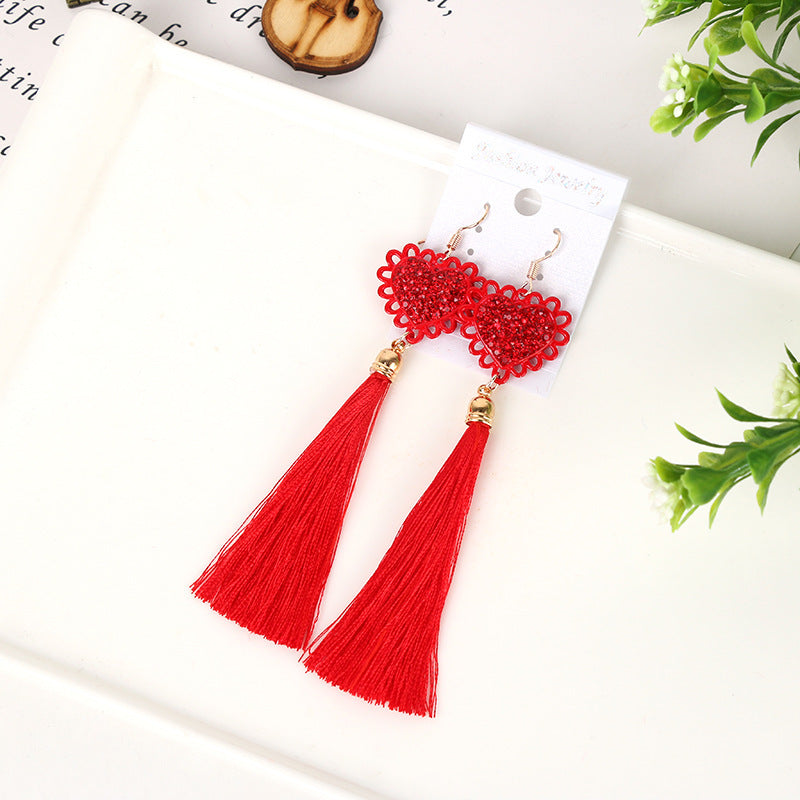 Antique Retro Chinese Style Knot Red Earrings