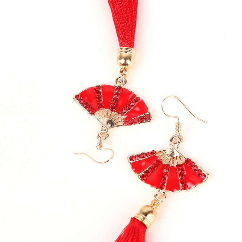 Antique Retro Chinese Style Knot Red Earrings