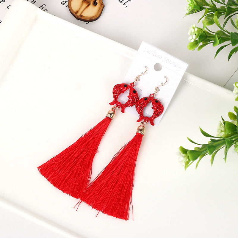 Antique Retro Chinese Style Knot Red Earrings