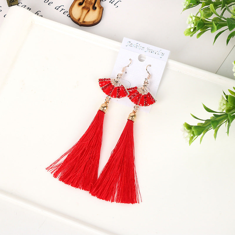 Antique Retro Chinese Style Knot Red Earrings