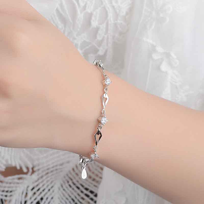 Bracelets coréens en Zircon brillant ondulé pour femmes, personnalité de la mode