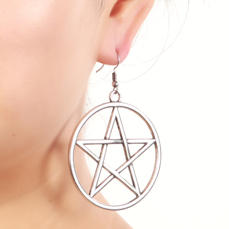 Fashion Exaggerated Big Five-pointed Star American Earrings