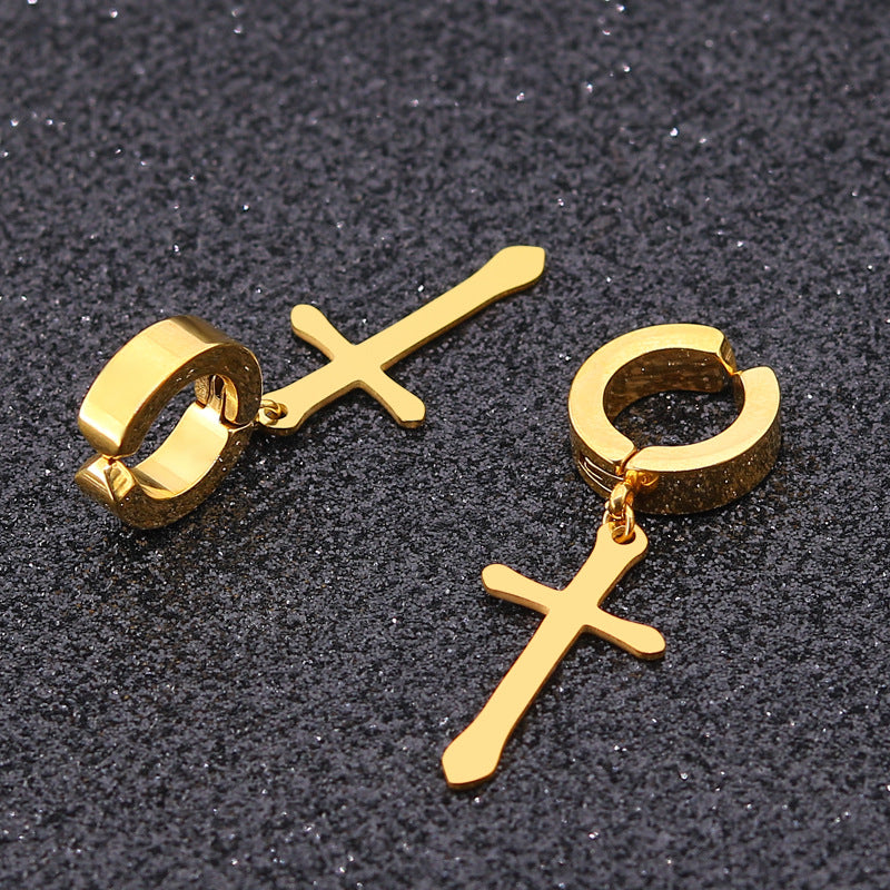 Hop Punk Simple Personality Niche Puncture Titanium Steel Male Ear Clip