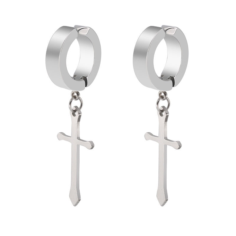 Hop Punk Simple Personality Niche Puncture Titanium Steel Male Ear Clip