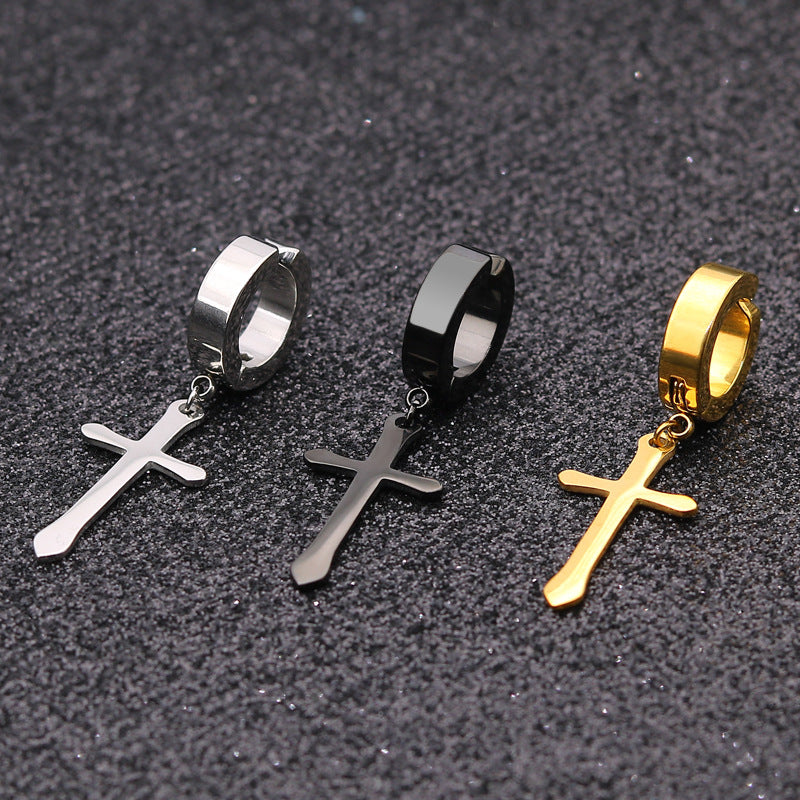Hop Punk Simple Personality Niche Puncture Titanium Steel Male Ear Clip