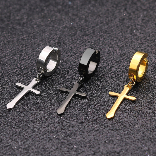 Hop Punk Simple Personality Niche Puncture Titanium Steel Male Ear Clip