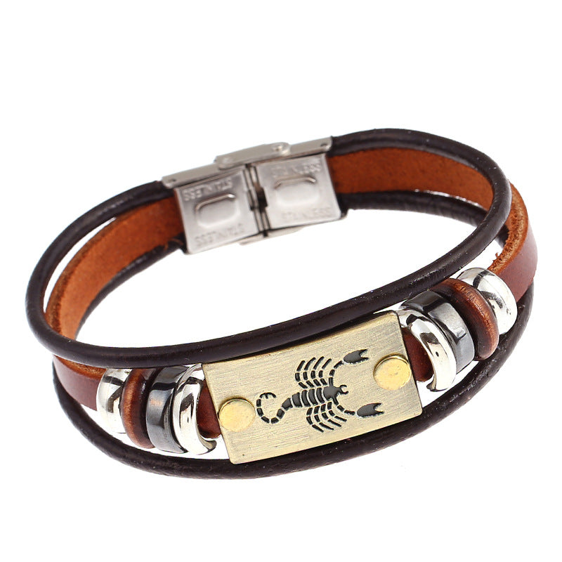 Constellation Cattle Leather Simple Small Gift Stainless Bracelets