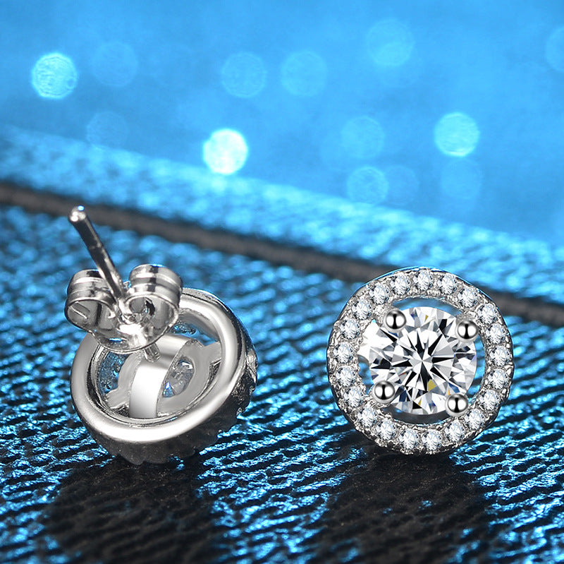 Zircon Round Exquisite Diamond Crystal Eardrops Rings