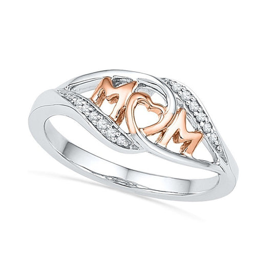 Heart-shaped Mom Color Separation Mother's Day Rings