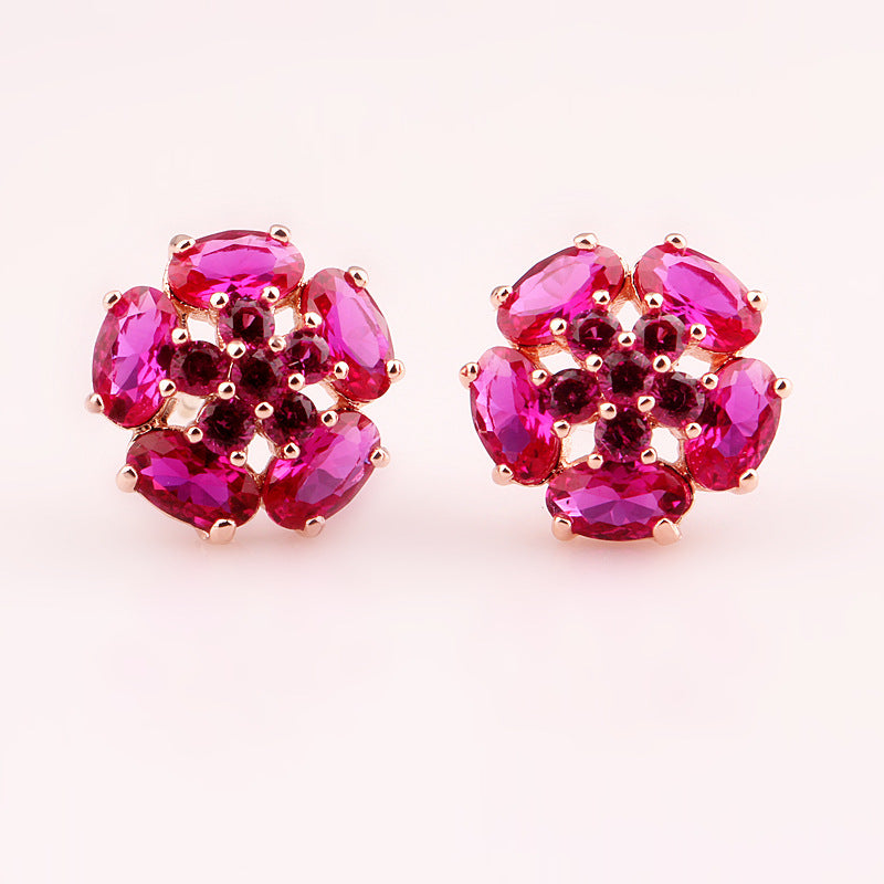 Flower Pure Sier Ear Pin Grade Earrings