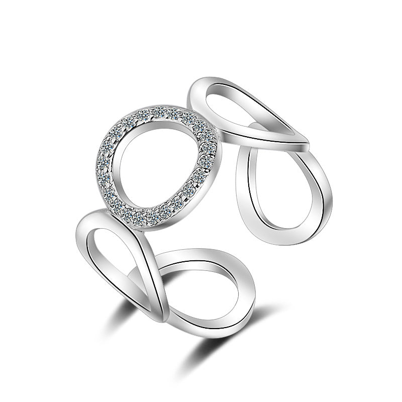 Women's Diamond Open-end Zircon Personalized Fashion Fashionmonger Index Ring