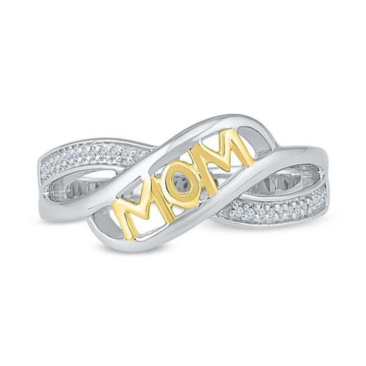 Heart-shaped Mom Color Separation Mother's Day Rings