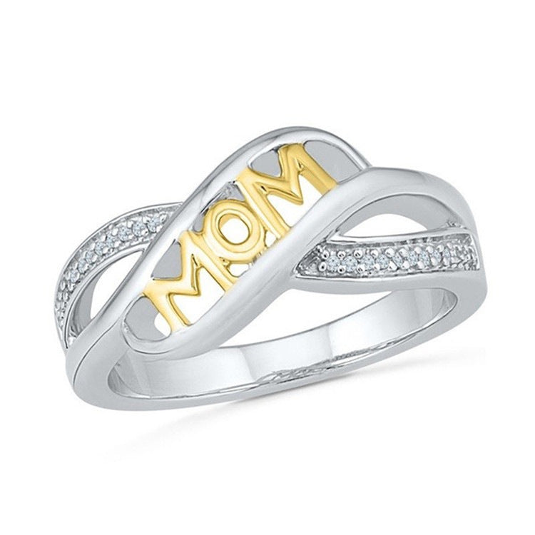 Heart-shaped Mom Color Separation Mother's Day Rings