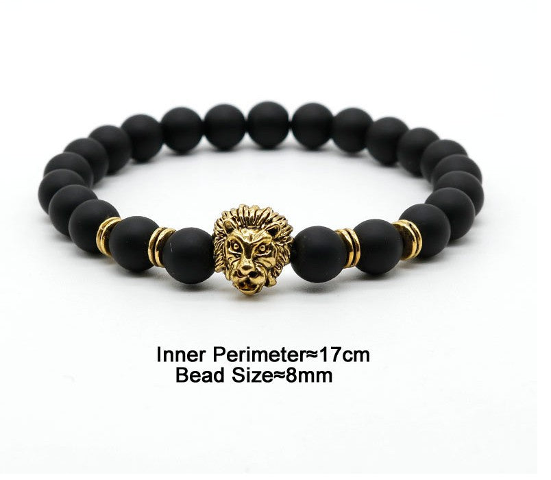 Hot Vintage Frosted Stone Volcanic Rock Lion Leopard Bracelets
