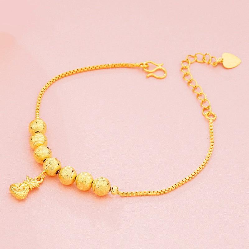 Gold-plated Brass Vietnam Placer Gold Lucky Bag Key Bracelets