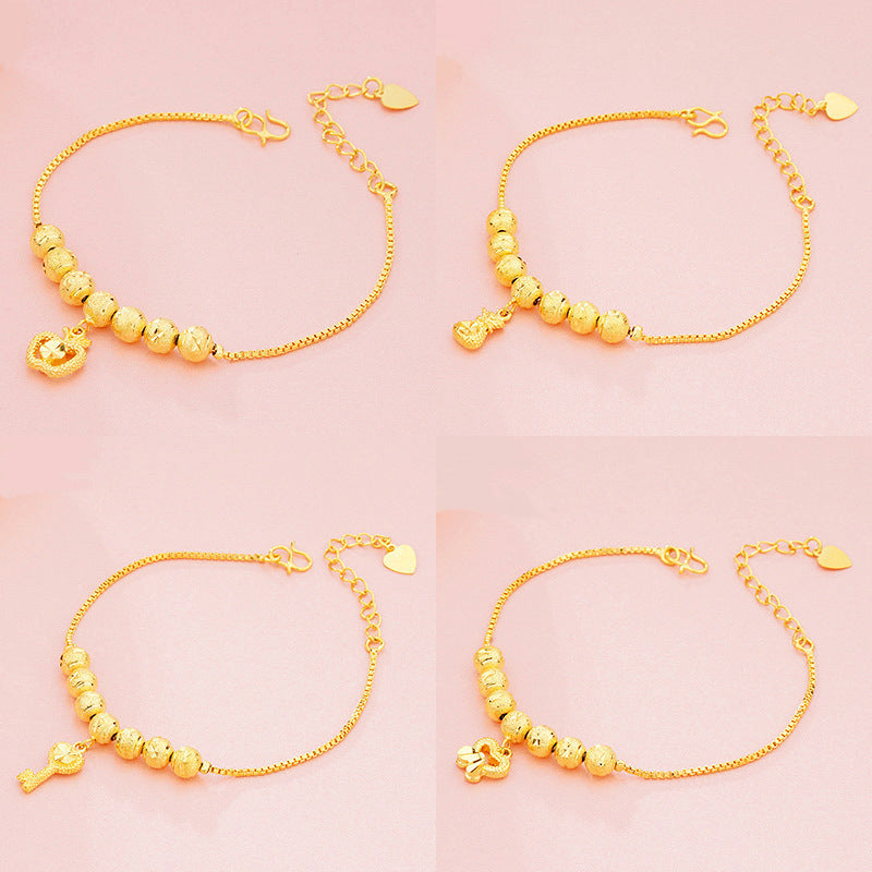 Gold-plated Brass Vietnam Placer Gold Lucky Bag Key Bracelets
