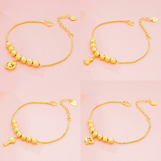 Gold-plated Brass Vietnam Placer Gold Lucky Bag Key Bracelets