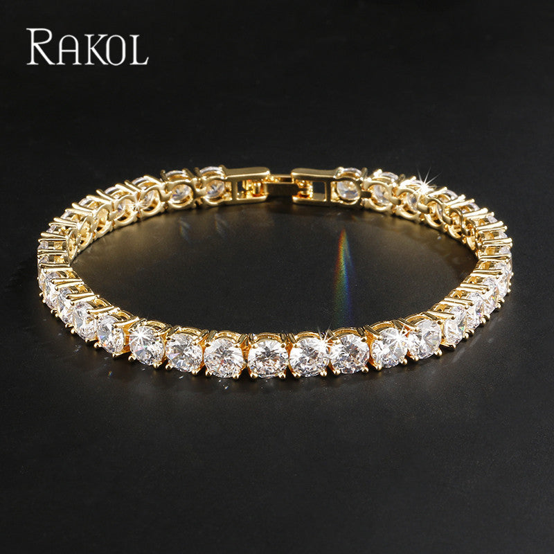 Women's Korean Elegant Single-row Round Zircon Bracelets