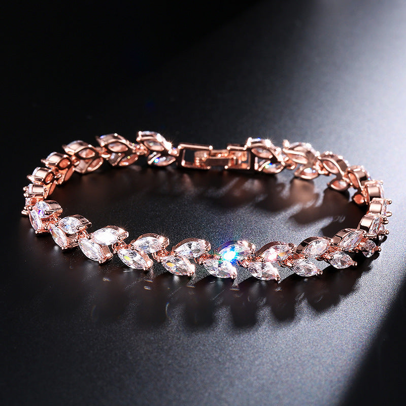 Women's Korean Style Fashion Simple Willow Branch Leaf Exquisite Micro Bracelet