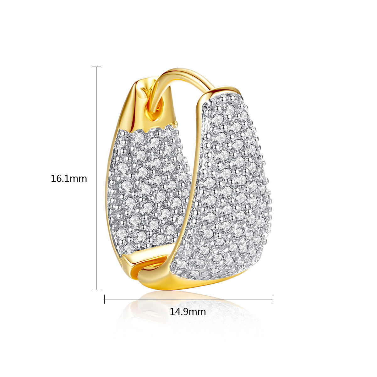 Women's Electroplated Real Gold Simple Zircon Earrings