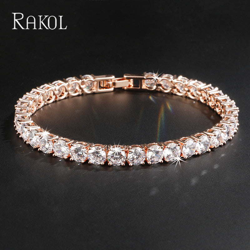 Women's Korean Elegant Single-row Round Zircon Bracelets