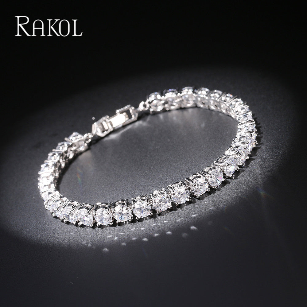 Women's Korean Elegant Single-row Round Zircon Bracelets