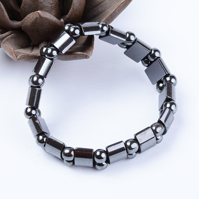 Bracelets à main en perles d'hématite, joli ornement d'épingle