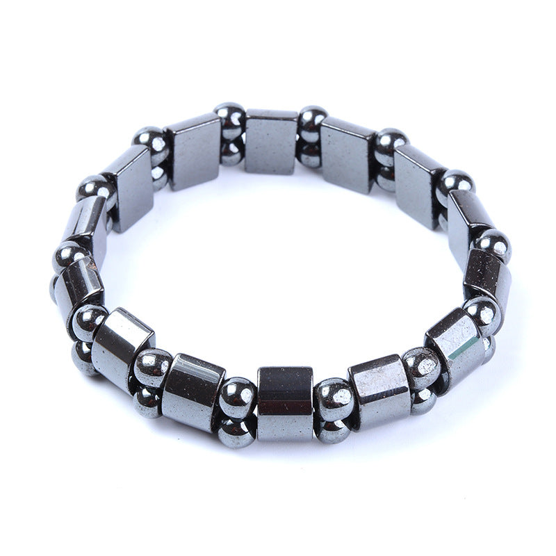 Bracelets à main en perles d'hématite, joli ornement d'épingle