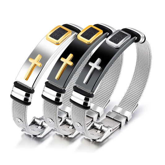 Einzelne Titan-Stahlgeflecht-Gürtel-Armbänder für Herren