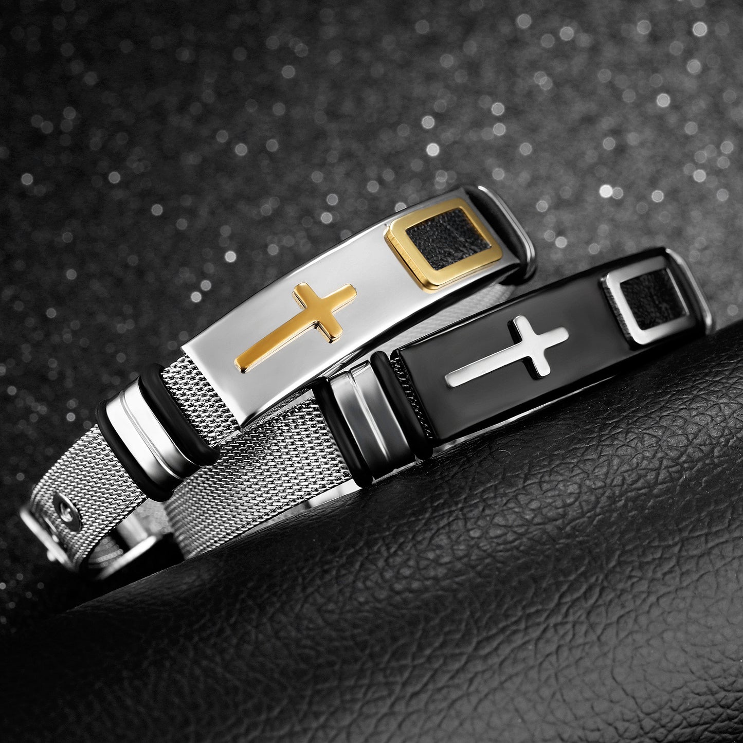 Einzelne Titan-Stahlgeflecht-Gürtel-Armbänder für Herren