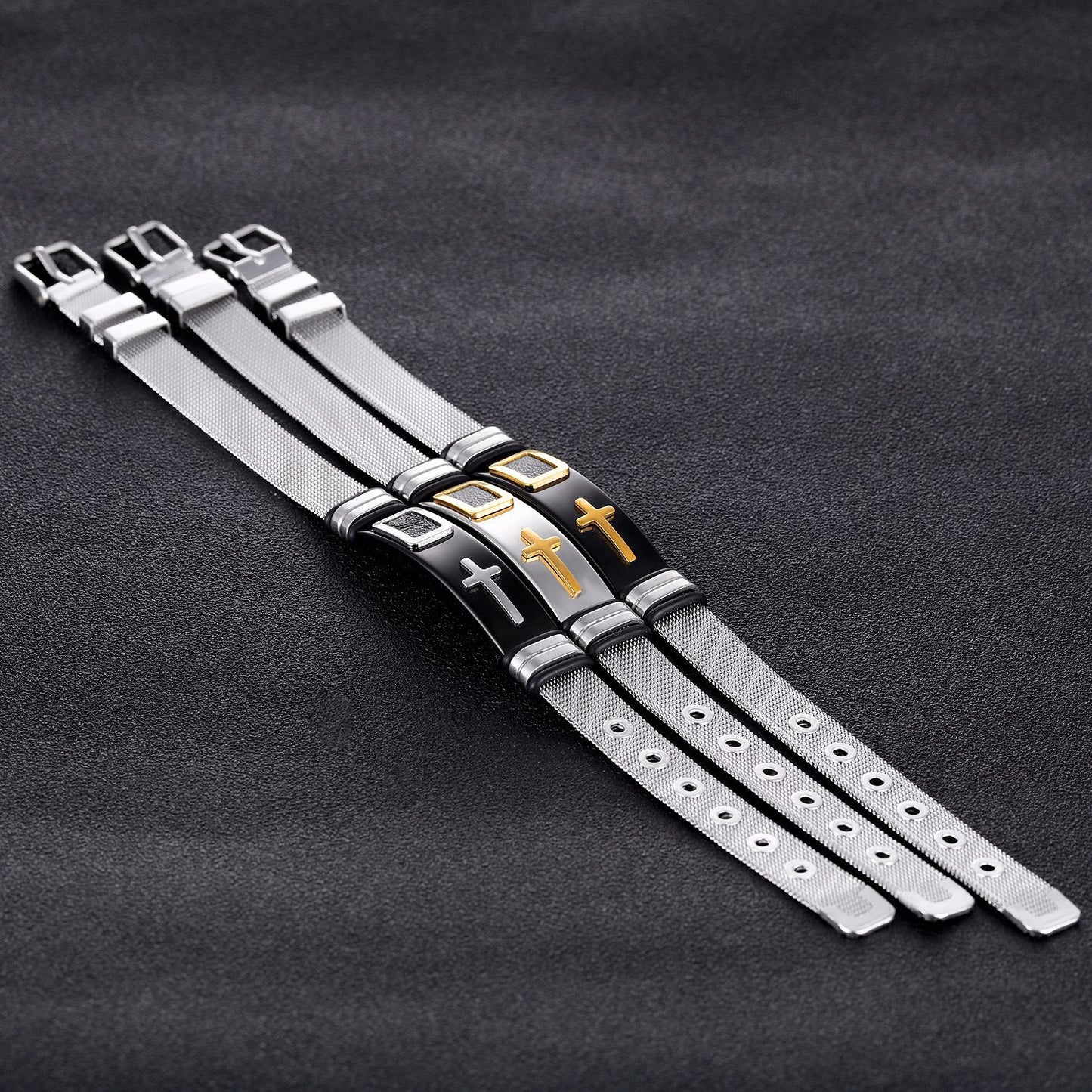 Men's Single Titanium Steel Mesh Belt Wrist Bracelets