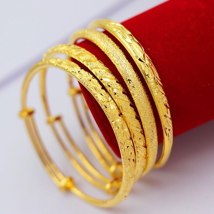 Women's Push-pull Alluvial Gold Meteor Shower Thickened Bracelet