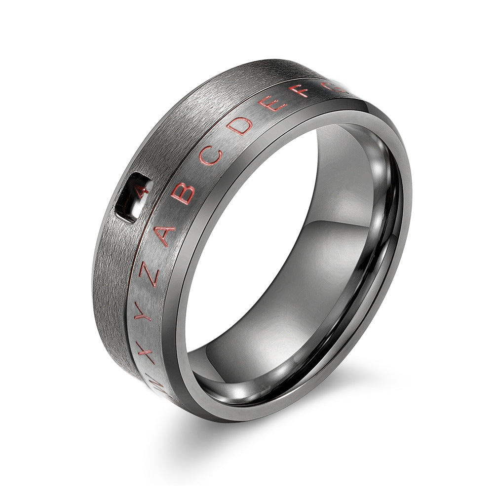 Titanium Steel Rotatable Digital Thousand Wind Rings