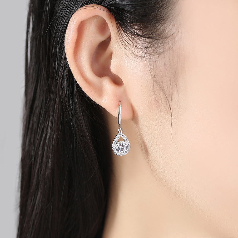 Water Drop Zircon Female Affordable Luxury Fashion High Sense Ear Jewelry Set