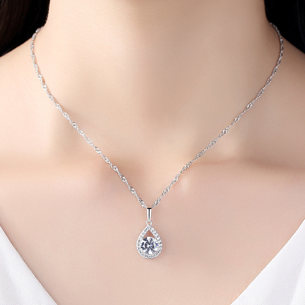 Water Drop Zircon Female Affordable Luxury Fashion High Sense Ear Jewelry Set