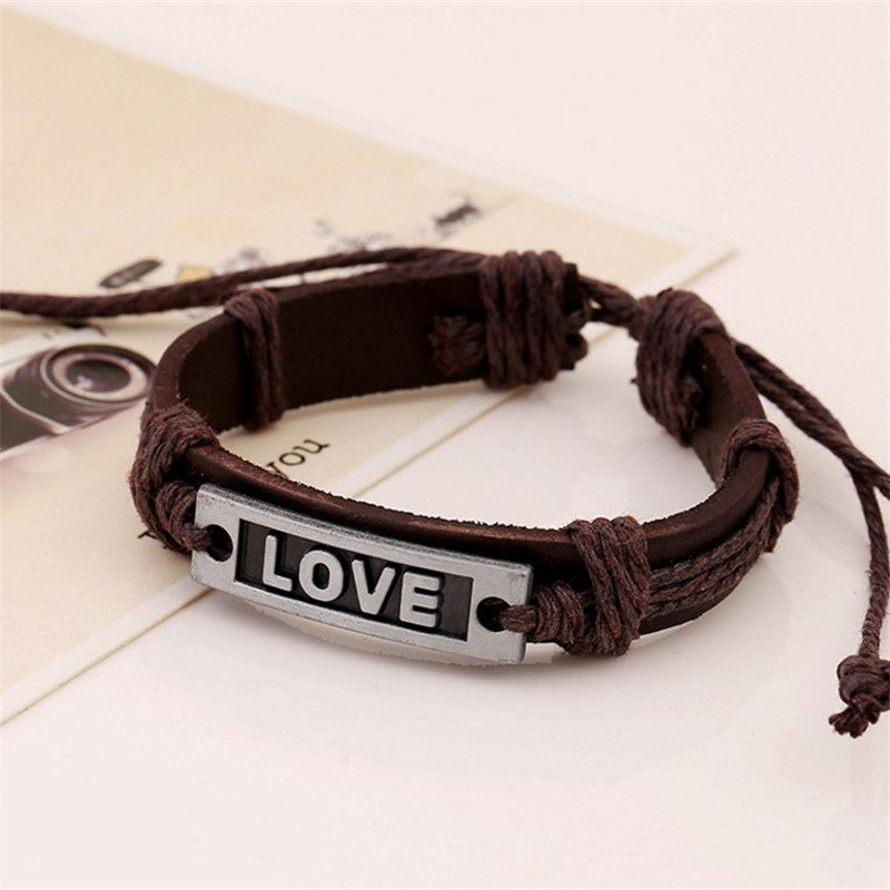 Slouchy Couple Handmade Retro Braided Leather Bracelets
