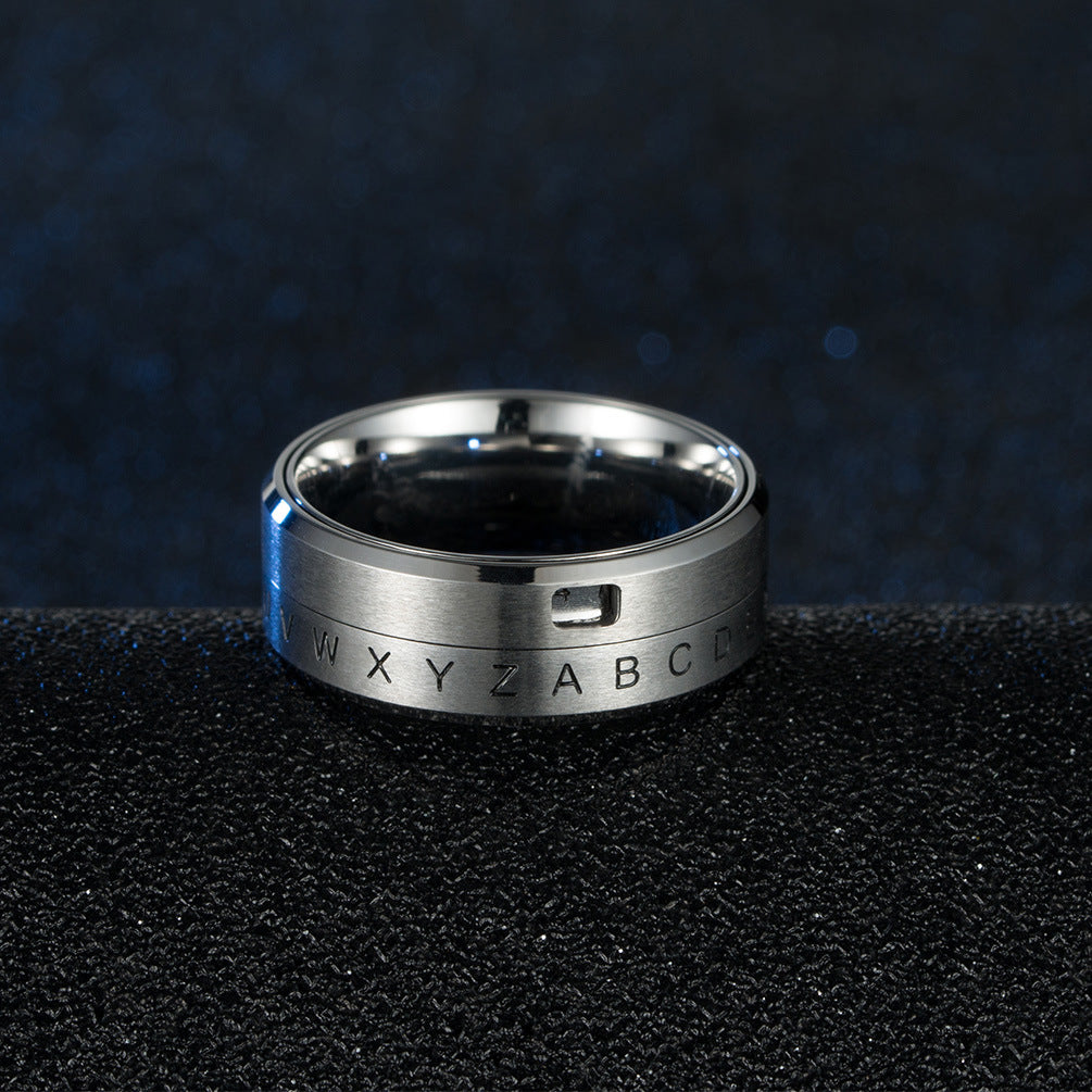 Titanium Steel Rotatable Digital Thousand Wind Rings