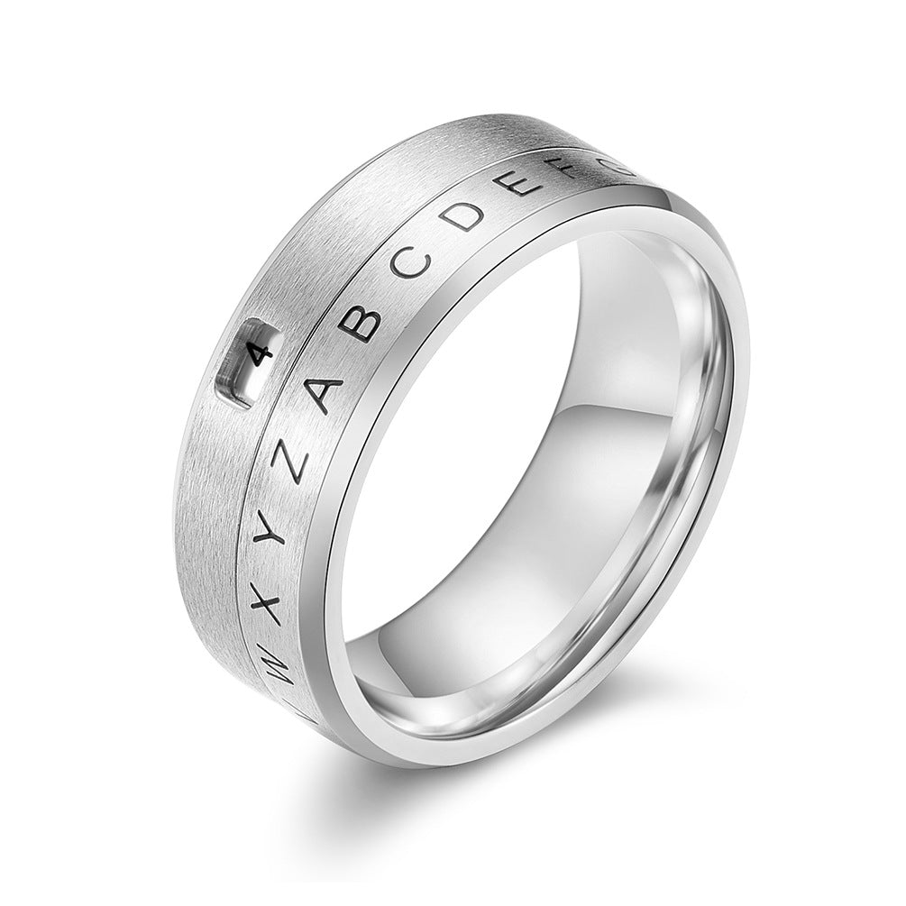 Titanium Steel Rotatable Digital Thousand Wind Rings