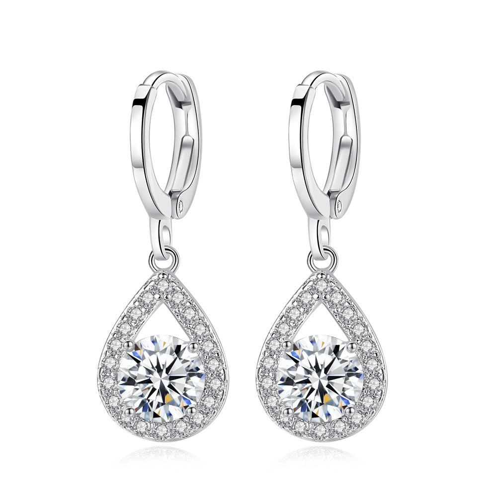 Water Drop Zircon Female Affordable Luxury Fashion High Sense Ear Jewelry Set