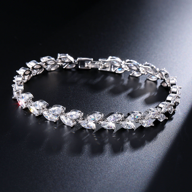 Women's Korean Style Fashion Simple Willow Branch Leaf Exquisite Micro Bracelet