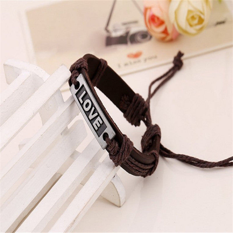 Slouchy Couple Handmade Retro Braided Leather Bracelets