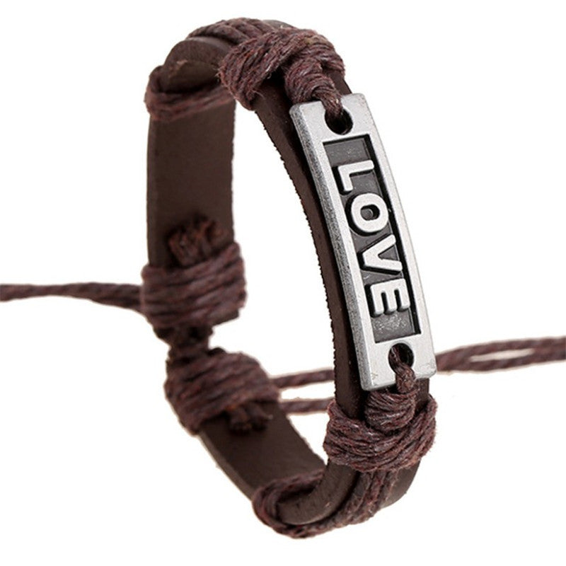 Slouchy Couple Handmade Retro Braided Leather Bracelets