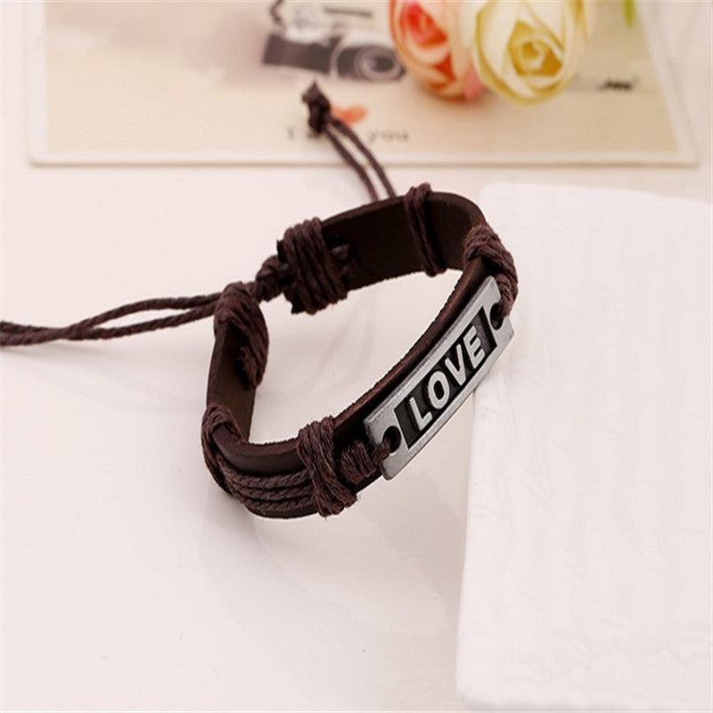 Slouchy Couple Handmade Retro Braided Leather Bracelets