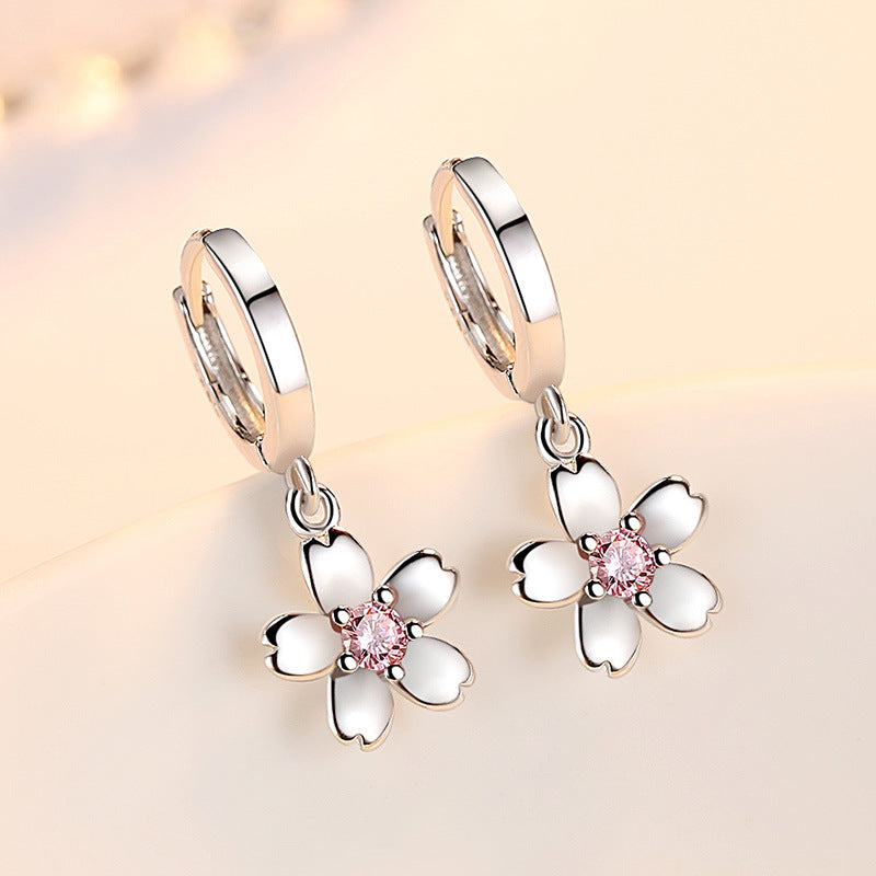 Sier Plated Korean Fashion Simple Little Ear Earrings