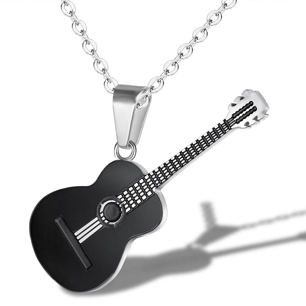 Women's & Men's Creative Korean Personality Music Guitar Titanium Necklaces